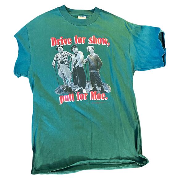 Mens green 3 stooges golf related T-shirt size large - Picture 1 of 4